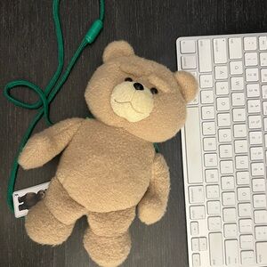 Ted Bear with Lanyard & zip pocket NWT